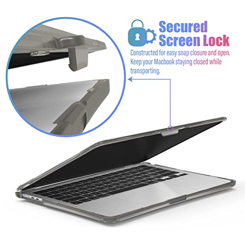 IBENZER Hexpact Protective MacBook Air 13 inch Case M5 2026 M4 2025 M3 M2 2024-2022 A3449 A3240 A3113 A2681, Heavy Duty Case & KeyboardCover & ScreenFilm, Gray, HPE-KK-GY+2 - color: Gray