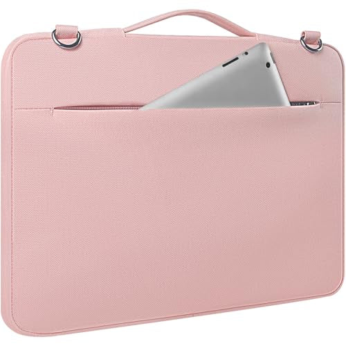 DOMISO 17-17.3 Inch Laptop Sleeve Bag Business Briefcase Messenger Bag Compatible with 17.3" Dell Computer/ProBook 470/MSI GS73VR Stealth PRO/Dell/Lenovo/Acer/ASUS,Pink - color: Pink, size: 17 - 17.3 Inch