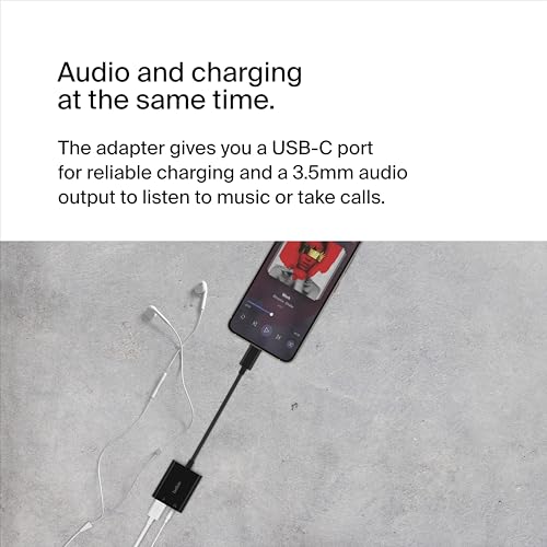 Belkin 20000mAh 30W USB-C Power Bank, Black | Fast charges iPhone, iPad, AirPods, Apple Watch, Galaxy S25, and laptops, USB-C Power Delivery, travel-friendly - color: Black, size: USB-C, style: 3.5MM AUX Audio + USB-C Charge