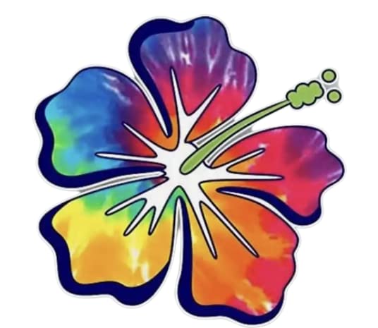 MAKTEM Hibiscus Rainbow Tropical Flower Stickers Decal for Car, Hawaiian Flower Holographic Vinyl Decal for Car, Window, Bumper (Rainbow) - color: Rainbow