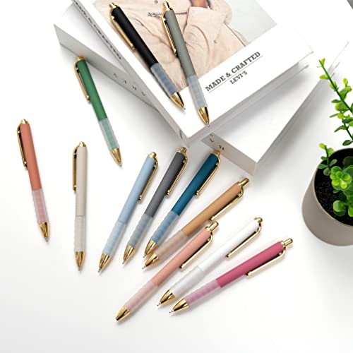 Linbsunne Ballpoint Pens Black Medium Point 1mm Pen with Super Soft Grip Ball Point Pen for Men Women Retractable Pens - color: Black