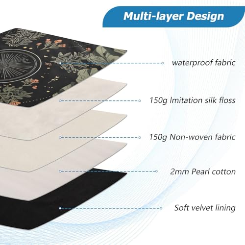 Moons Botanical Plants Laptop Sleeve 15 16 Inch Puffy Quilted Carrying Case Protective Computer Bag Waterproof Laptops Sleeve for Women Men - color: Moons Botanical, size: Large