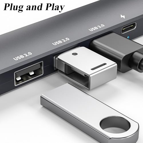 5 in 1 USB C Hub with 4K HDMI, PD 100W Fast Charging Type C Adapter, Multi-Port USB C Converter Compatible with Windows, MacOS, Linux sysytem; Support MacBook Air/Pro/ M1/ M2, Chromebook, XPS