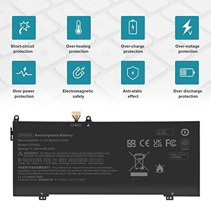 CP03X CPO3XL 929066-421 Battery for HP Spectre X360 Convertible 13-ae 13-ae000 13-ae0xx 13-ae013dx 13-ae012dx 13-ae011dx 13-ae014dx 13t-ae000 13-ae001ng HSTNN-LB8E CP03060XL 929072-855 13-ae049ng - size: 10.35*4.49*0.2inch