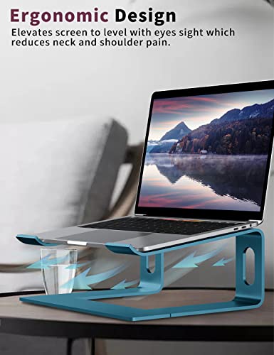 ALASHI Laptop Stand for Desk, Aluminum Computer Riser, Ergonomic Notebook Holder, Detachable Metal Laptops Elevator, PC Cooling Mount Support 10 to 15.6 Inches Notebook, Navy Blue - color: J-Navy Blue