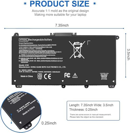 HTO3XL Laptop L11119-855 HT03XL Battery for HP Pavilion15-CS3073CL 15-CU0058NR 15Z-CW100 15-CS3153CL 15T-CS200 15-CS0XXX 15T-CS300 15-CS2064ST 15-CS3XXX 15-CW1068WM, black - size: 7.35 x 3.5 x 0.25 inches HT03XL BATTERY