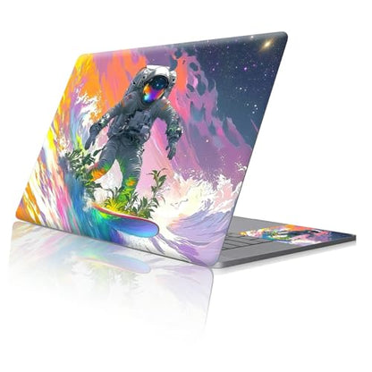 Reusable Universal Laptop Skin Sticker, Cut to Fit for 11.6–15.6 Inch Laptops, Waterproof Protective Film, No-Residue - Cosmic Surf Rider - color: Cosmic Surf Rider