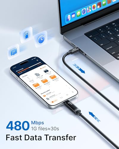 VRURC Ultra 240W Fast Charging USB C Cable with LED Digital Display, 3.3ft | Smart Display,Battery Protection,Nylon Braided,Compatible with MacBook,iPad Pro,Laptops,iPhone 17/16/15,Galaxy S25/S26,More - color: Black