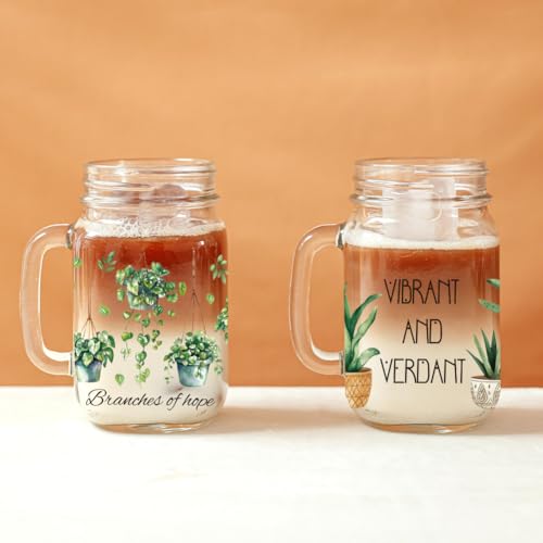 UV DTF Cup Wraps Transfer Stickers Green Plants Pattern, 10 Sheets Waterproof Custom Vinyl Transfer Sticker 16oz Coffee Glass Cup Tumbler Bottle Mug Decals for Men Women | Waterproof UV DTF Stickers, Custom Vinyl Decals for 16oz Coffee Cups Tumblers Bottl