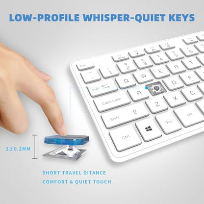 Wired USB Keyboard, Comfortable Quiet Chocolate Keys, Durable Ultra-Slim Computer Keyboard Wired(QWERTY) for PC, Windows 11/10/8/7/XP/Vista KB1430 (White, Wired Keyboard for Windows) - color: White