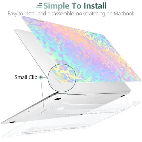 DONGKE for MacBook Air 13 Inch Case 2021-2018, Compatible with A2337 M1 A2179 A1932 Support Retina Display & Touch ID, Hard Shell Plastic Cover with Keyboard Skin - Leopard Print - color: Leopard Print
