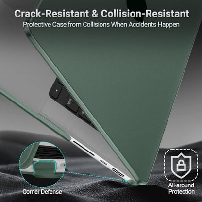 MOSISO Compatible with MacBook Pro 14 inch Case M5 2026 M4 M3 M2 M1 2025-2021, Ultra-Thin Seamlessly Closes Scratches & Fingerprints Resistant Matte Finish Protective Hard Shell Case, Emerald Green - color: Emerald Green