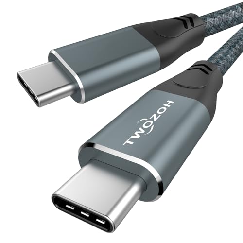 Twozoh USB C to USB C 3.2 Gen 2 Cable 20Gbps Data Transfer 100W PD Fast Charging 4K Video Output Monitor Cord (10FT, Grey) - size: 10FT, style: 1 Pack