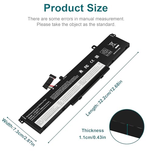 ASUNCELL L19L6P71 L19C6P71 Battery for Lenovo ThinkPad P15 P17 T15G G1 G2 Gen 1 2 Mobile Workstation 20ST 20SU 20SN 20SQ 20YU 20YQ 20YS 20YR 20UR 20US 20ST000DGE 20YU0003GE 5B10W13958 5B10W13959 94WH - size: L19L6P71 11.18 × 5.59 × 0.67 in