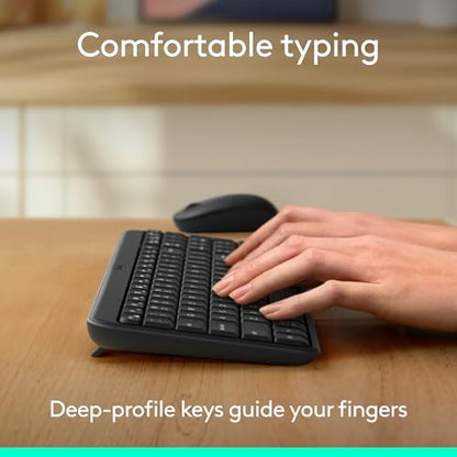 Logitech MK250 Compact Bluetooth Wireless Keyboard and Mouse Combo - Rose | Bluetooth connection only, compact keyboard with number pad, small ambidextrous M196 mouse with 3 non-customizable buttons - color: Rose, style: Combo