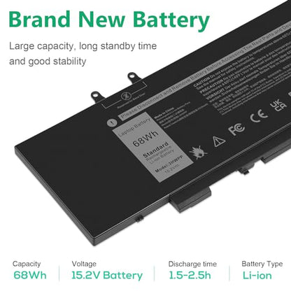 ASUNCELL 68Wh 3HWPP Laptop Battery Replacement for Dell Latitude 5401 5410 5411 5501 5510 5511 Precision 3541 3551 Inspiron 7706 2-in-1, 17 7500/7506 2-in-1 Black 10X1J N2NLL 1VY7F 451-BCMN 15.2V - size: 3HWPP 10.83 * 5.12 * 0.73 in