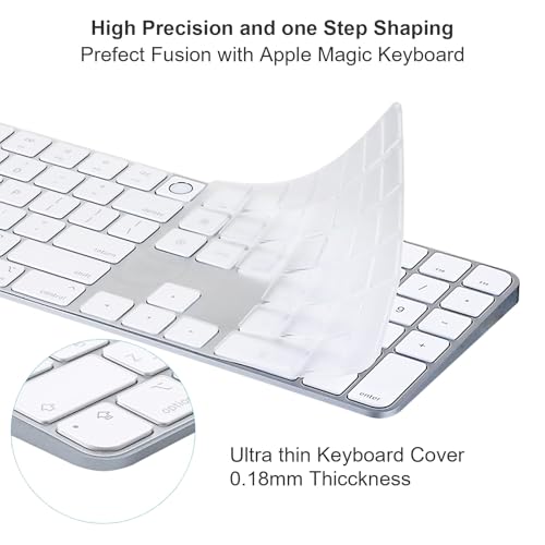 Ultra Thin TPU Keyboard Cover Protector Skin for 2024 Apple Magic Keyboard with Numeric Keypad Touch ID A3119