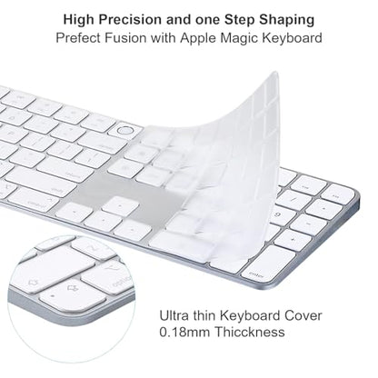 Ultra Thin TPU Keyboard Cover Protector Skin for 2024 Apple Magic Keyboard with Numeric Keypad Touch ID A3119