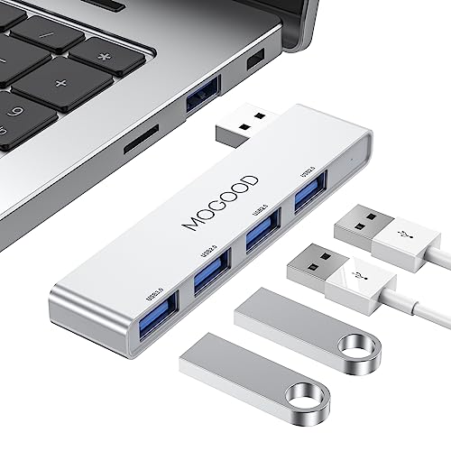 USB Hub 3.0 Splitter for Laptop, 4 in 1 Multiport Adapter Right Side | USB Port Expander Data Hub 1 USB 3.0 and 3 USB 2.0 for Laptop, PC, MacBook, Mac Pro, Mac mini, iMac, Surface Pro - color: Silver-Right, size: Right Side Version