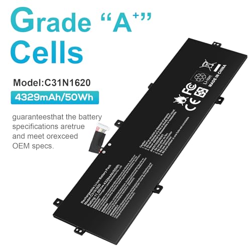 Futurebatt C31N1620 Laptop Battery Replacement for Asus Zenbook U4100 U4100U U4100UQ UX430U UX430U UX430UQ UX3400 UX3400U UX430UQ-GV015T Series 0B200-02370000 C31POJH BX430 BX430UA - size: C31N1620 12.1 4.9 0.7 in