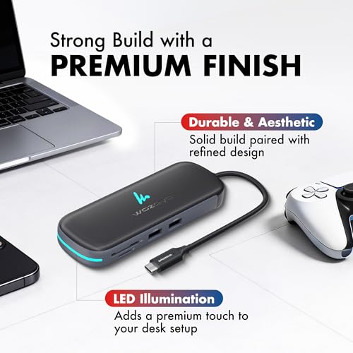 Type C 8 in 1 Wozoyo Docking Station with Dual USB 5Gbps, Dual 4K HDMI, Gigabit Ethernet, SD & TF Card Reader, PD 100W, USB-C Hub, Compatible with Thunderbolt 4, macOS, Windows, Android & iOS - style: 8-in-1
