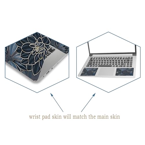 Laptop Decal Sticker Skin Cover 12" 13.1" 13.3" 14" 15" 15.4" 15.6" Netbook | Laptop Vinyl Art Skin Sticker Cover Notebook PC Protector ( 2 Wrist Pad Included), Removable Reusable, Dahlia Flowers - color: Dahlia Flowers