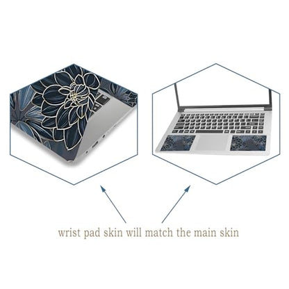 Laptop Decal Sticker Skin Cover 12" 13.1" 13.3" 14" 15" 15.4" 15.6" Netbook | Laptop Vinyl Art Skin Sticker Cover Notebook PC Protector ( 2 Wrist Pad Included), Removable Reusable, Dahlia Flowers - color: Dahlia Flowers