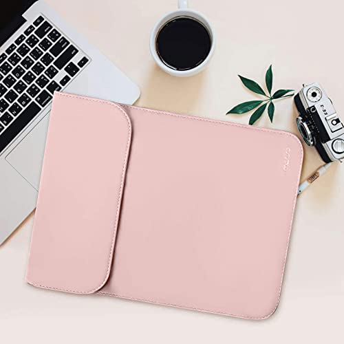 MOSISO Laptop Case 13.3 inch, 13-13.3 inch Laptop Sleeve Compatible with MacBook Neo 13 A18 Pro A3404 /Air 13/Pro 13/Pro 14 M5 M4 M3 M2 M1, Faux Suede Leather Case with Small Bag, Pink - color: Pink