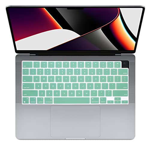 Se7enline Compatible with MacBook Keyboard Cover Skin for Mac Neo & Air 13/15 & Pro 14/16 inch (M5 M4 M3 M2 M1 A18 Pro) 2026/2025/2024/2023/2022/2021 Silicone Waterproof Dustproof Durable,Aqua Green - color: Aqua Green