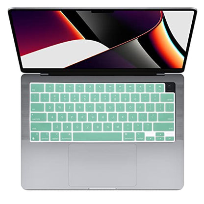 Se7enline Compatible with MacBook Keyboard Cover Skin for Mac Neo & Air 13/15 & Pro 14/16 inch (M5 M4 M3 M2 M1 A18 Pro) 2026/2025/2024/2023/2022/2021 Silicone Waterproof Dustproof Durable,Aqua Green - color: Aqua Green