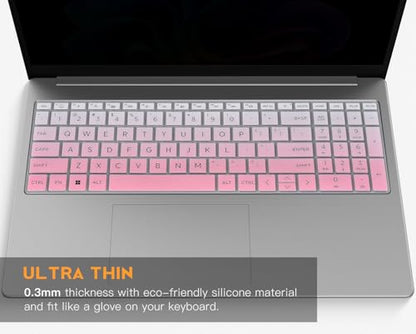 Keyboard Cover for 2026 2025 HP 15.6" Laptop 15-fc 15-fd Series, HP 15z-fc000 15t-fd000 fd100 fd200 15-fd0123dx fd0127dx 15-fc0499nr 15-fc0502nr 15-fc0399nr 15-fc0099nr fd2075nr fd1073nr, OmbrePink - color: OmbrePink