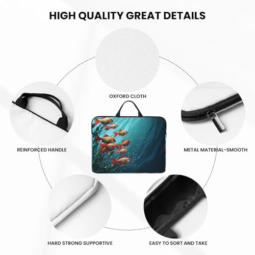 14 inch Laptop Sleeve with Handle Shockproof Laptop Bag Waterproof Computer Cover Bag Fish Aquarium Briefcase