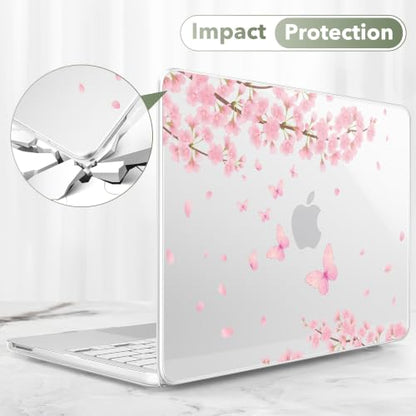 May Chen Compatible with MacBook Neo 13 inch Case 2026 Model A3404, Plastic Hard Shell,Keyboard Cover,Screen Protector,Dust Plug, for MacBook Neo 13" with A18 Pro Chip, Cherry Blossom - color: Cherry blossom