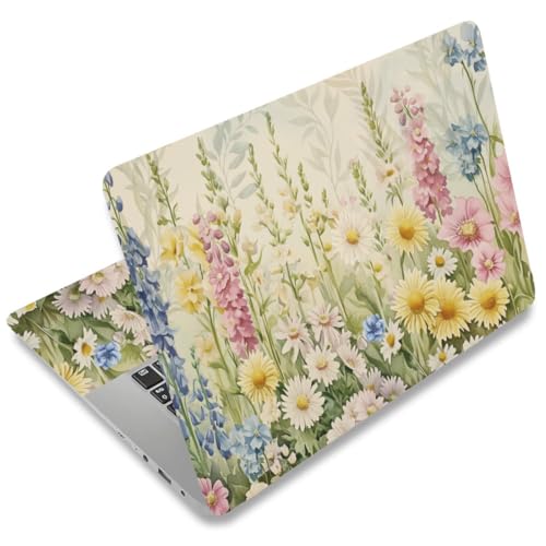 SUPERDANT Laptop Skin Sticker Watercolor Flower Laptop Decals Personalized Universal Notebook Computer Wrap Vinyl Skin Stickers Cover Art Decal Removable 12-15.6 Inch Waterproof Scratch-Resistant Gift