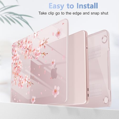 Tuiklol for 2026 MacBook Neo 13 Inch A18 Pro Chip Case, (Model A3404) Anti-Scratch Anti-Drop Slim Hard PC Shell Case with Shockproof Protective MacBook Neo Laptop Cover, Plum Blossom-Pink - color: Plum Blossom-pink
