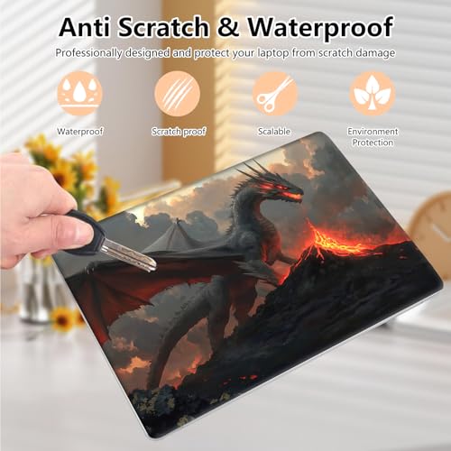 Laptop Skin Sticker Decal 15.6 Inch,12 13 13.3 14 15 15.6 in Laptop Netbook Skins for Notebook,Art Decal Removable Waterproof Scratch Resistant,Universal Vinyl Cover,Fire Dragon Black - color: Fire Dragon Black