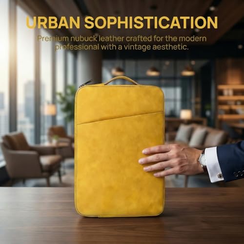 Laptop Sleeve 16 inch,Laptop Sleeve Bag Compatible with MacBook Pro/Air,HP,Dell,Lenovo,Slim Shockproof Cover with Accessory Pocket(Yellow) - color: Yellow, size: 16 inch
