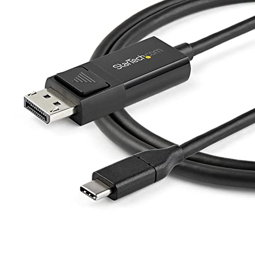 StarTech 6ft USB-C to DisplayPort 1.2 Cable, 4K 60Hz, HDR, Bidirectional | Bidirectional for Windows and Apple M1/M2/M3/M4, USB4 Thunderbolt, Laptop to DP monitor or DP host to display, 21.6Gbps, HBR2 - size: 6.6 ft