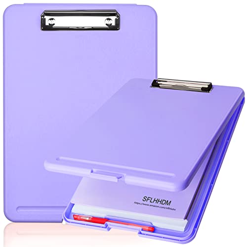 Clipboard with Storage,Storage Clipboard with Clip,Clipboards Foldable for Nurse,for 8.5x11 Paper Clip Boards,A4 Clipboards Case with Smooth Writing for Office Supplies Clip Board Case-Pale Purple - color: Pale Purple