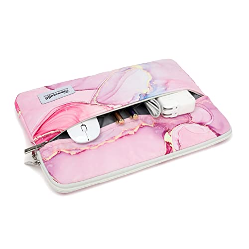Canvaslife Pink Marble Patten Laptop Sleeve 14 inch 14.0 inch Laptop case Bag - color: Pink Marble, size: 14 inch / 14.0 inch