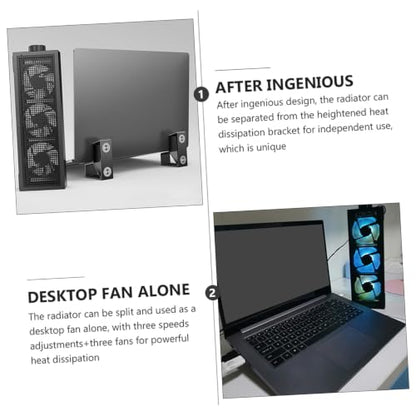 POPETPOP RGB Adjustable Speed Laptop Cooling Pad with Aluminum Heightened Stand, Professional Notebook Cooler for Gaming and Office Use