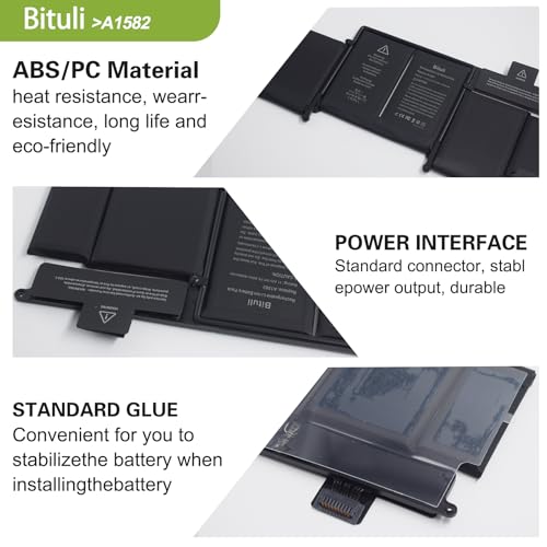 A1582 A1502 Battery Replacement for MacBook Pro 13 inch Retina [ Early 2015, Mid 2014, Late 2013 ] A1493 - High-Performance and Longevity - color: A1582