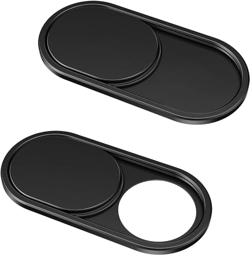 CloudValley Laptop Camera Cover Slide, Metal 0.023 Inch Ultra-Thin, 2 Packs | Web Webcam Cover for MacBook Pro / Air, Laptop, iMac, iPad, iPhone 8/7, Computer Accessories, Privacy Protection, Black - color: Black-2 Pcs
