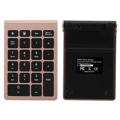 Dioche 22 Keys USB Keypad Numeric, Numpad Mini Financial Accounting Rechargeable Keypad Numpad Number Pad Mini Keyboard for Laptop Desktop PC Notebook (Rose Gold)