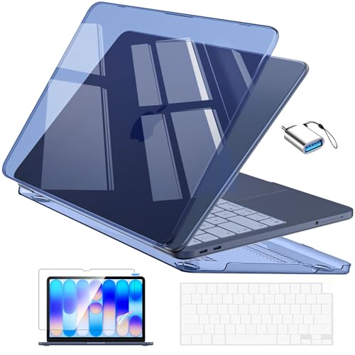 EooCoo for MacBook Neo Case 13 inch 2026, Scratch Resistant, Crystal Indigo | 4 in 1 Kit, Durable, Easy Snap-On, Stays New, Model A3404 (A18 Pro Chip) - color: Crystal Indigo