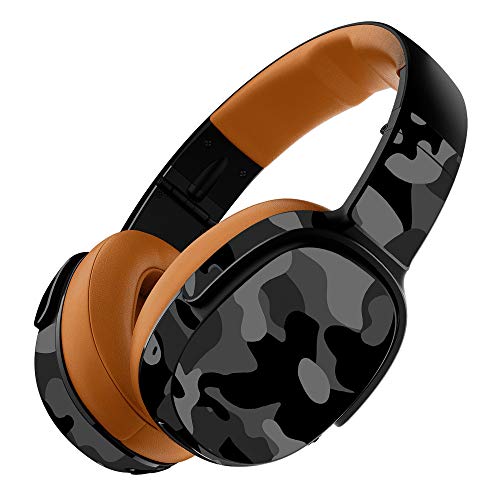 MightySkins Skin Compatible with Skullcandy Crusher 360 Wireless Headphones - Black Camo | Protective, Durable, and Unique Vinyl wrap Cover | Easy to Apply, Remove | Made in The USA