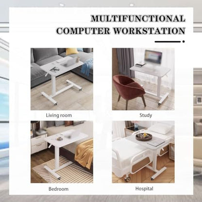 Adjustable Standing Desk for Office, Mobile Laptop Table for Bed Side, Hospital Movable Nursing Table, Portable Sofa Table for Living Room