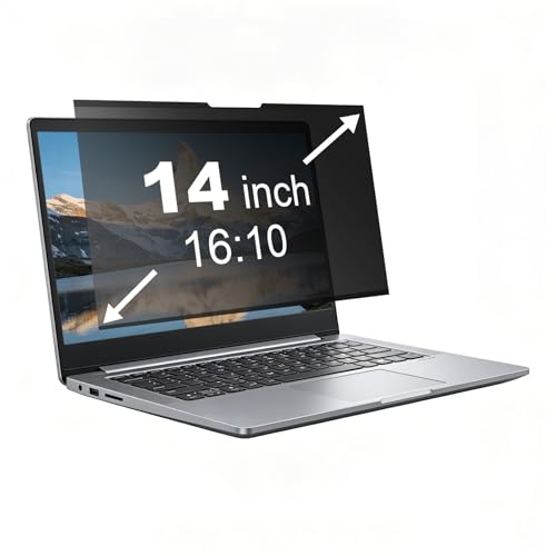 Magnetic Laptop Privacy Screen 14 Inch, Removable Laptop Screen Privacy for 16:10 Computer Monitor, Anti Blue Light Glare & Anti Scratch Magnetic Laptop Privacy Filter - size: 14" 16:10