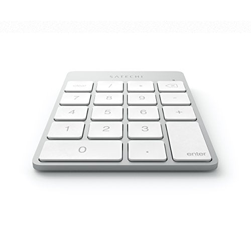 Satechi Slim Aluminum Bluetooth Keypad, Wireless Number Pad with 18 Keys, Micro USB Rechargeable Numpad, External Number Pad for MacBook Air/Pro/Neo, iPad Air/Pro, iMac, PC - Silver - color: Silver, size: Micro USB