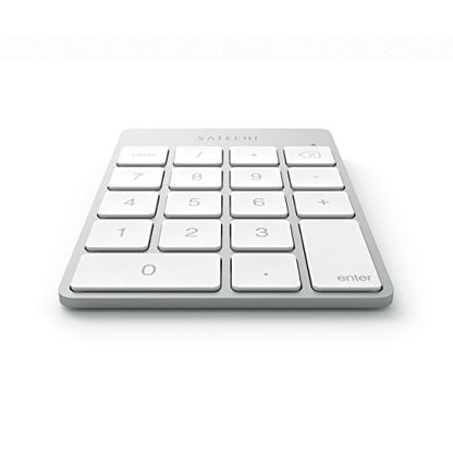 Satechi Slim Aluminum Bluetooth Keypad, Wireless Number Pad with 18 Keys, Micro USB Rechargeable Numpad, External Number Pad for MacBook Air/Pro/Neo, iPad Air/Pro, iMac, PC - Silver - color: Silver, size: Micro USB